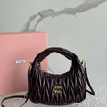 MiuMiu 5BC125 Small Matelass¨¦ nappa leather handbag Dark Brown - Default Title - View 1