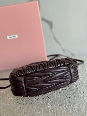 MiuMiu 5BC125 Small Matelass¨¦ nappa leather handbag Dark Brown - Default Title - View 7