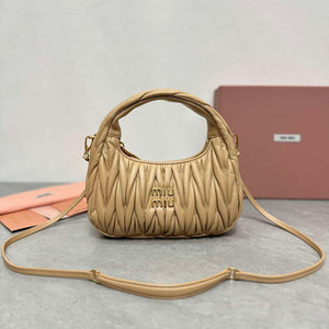 MiuMiu 5BC125 Small Matelass¨¦ nappa leather handbag Apricot - Default Title - View 1