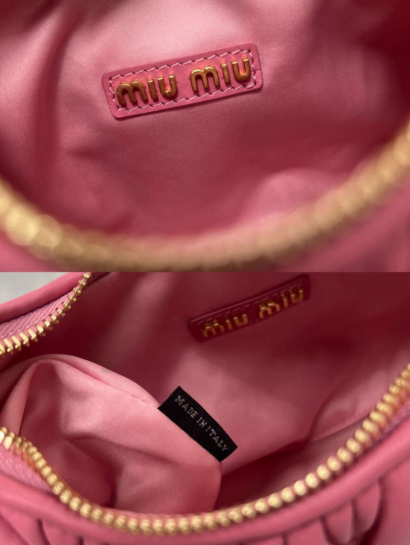 MiuMiu 5BC125 Small Matelass¨¦ nappa leather handbag Pink