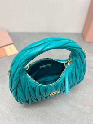 MiuMiu 5BC125 Small Matelass¨¦ nappa leather handbag Dark Green - Default Title - View 9