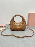 MiuMiu 5BC125 Small Matelass¨¦ nappa leather handbag Caramel