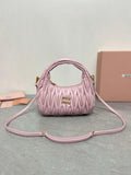 MiuMiu 5BC125 Small Matelass¨¦ nappa leather handbag Light Pink