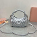 MiuMiu 5BC125 Small Matelass¨¦ nappa leather handbag Silver - Default Title - View 1