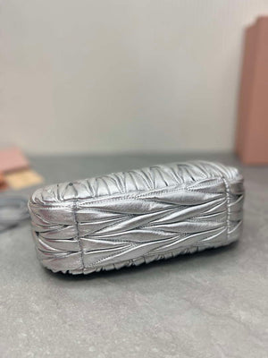 MiuMiu 5BC125 Small Matelass¨¦ nappa leather handbag Silver - Default Title - View 5