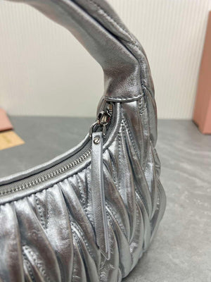MiuMiu 5BC125 Small Matelass¨¦ nappa leather handbag Silver - Default Title - View 6