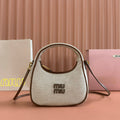 MiuMiu 5BC125 Wander matelassé Canvas hobo bag White