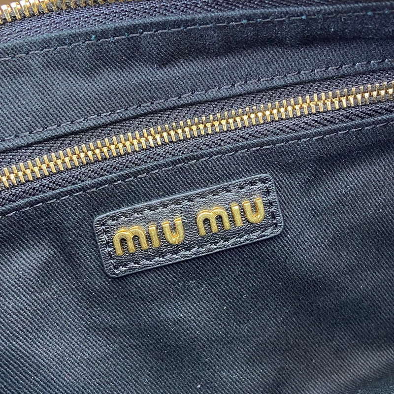 MiuMiu 5BC146 Nappa Leather Pocket Bag Black