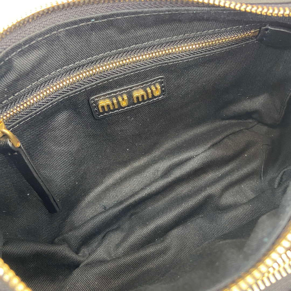 MiuMiu 5BC146 Nappa Leather Pocket Bag Black
