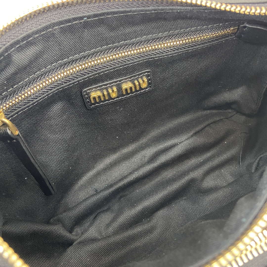 MiuMiu 5BC146 Nappa Leather Pocket Bag Black