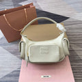 MiuMiu 5BC146 Nappa Leather Pocket Bag White