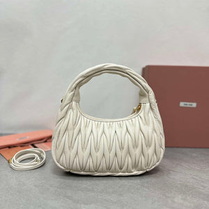 MiuMiu 5BC153 Wander matelass¨¦ nappa leather hobo bag Beige - Default Title - View 3