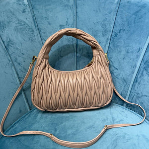 MiuMiu 5BC153 Wander matelass¨¦ nappa leather hobo bag Apricot - Default Title - View 2