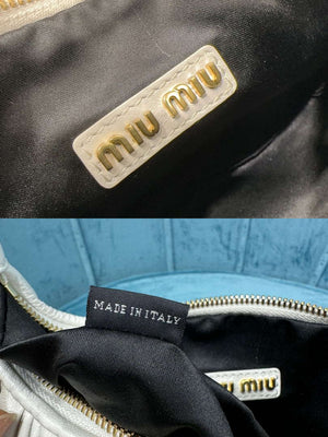 MiuMiu 5BC153 Wander matelass¨¦ nappa leather hobo bag White - Default Title - View 8