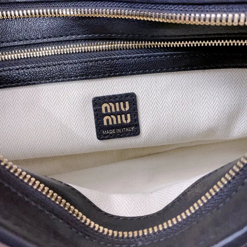MiuMiu 5BC182 Aventure nappa leather Small bag Black