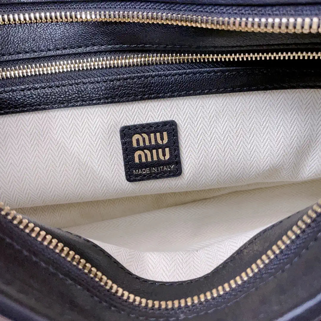 MiuMiu 5BC182 Aventure nappa leather Small bag Black