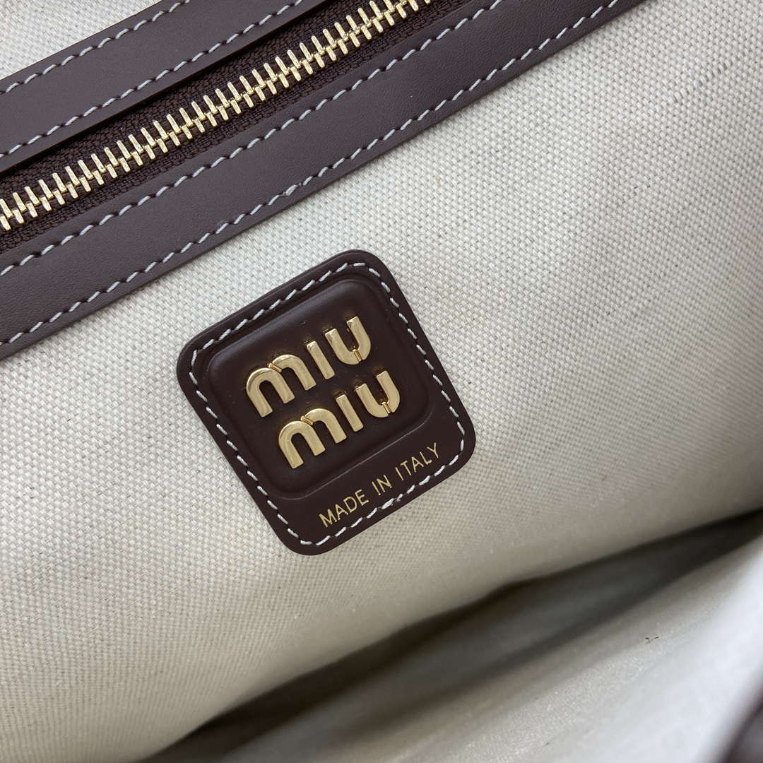 MiuMiu 5BG231 IVY Cowhide Tote Shoulder Bag Briarwood - Default Title - View 10