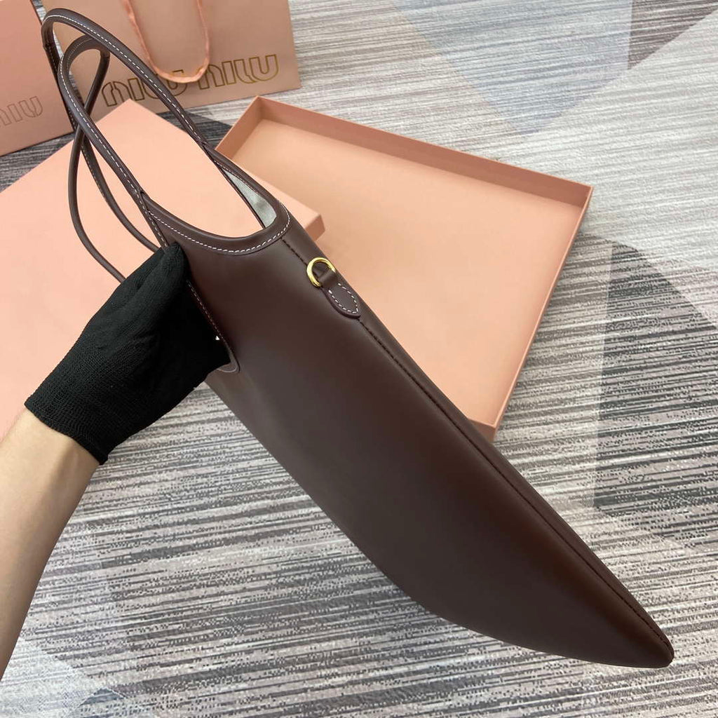 MiuMiu 5BG231 IVY Cowhide Tote Shoulder Bag Briarwood