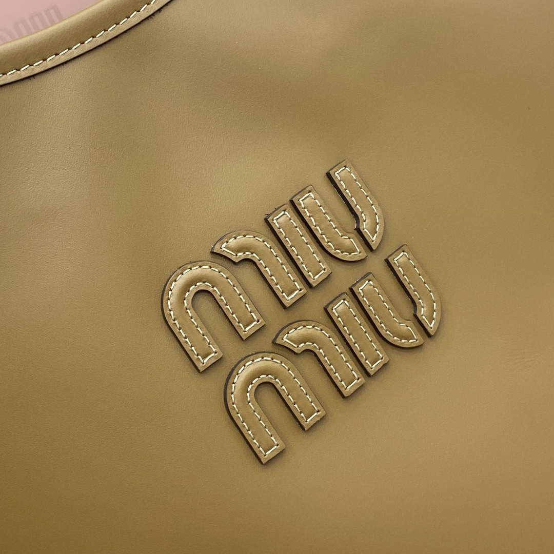 MiuMiu 5BG231 IVY Cowhide Tote Shoulder Bag Cognac