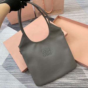 MiuMiu 5BG231 IVY Cowhide Tote Shoulder Bag Gray - Default Title - View 6