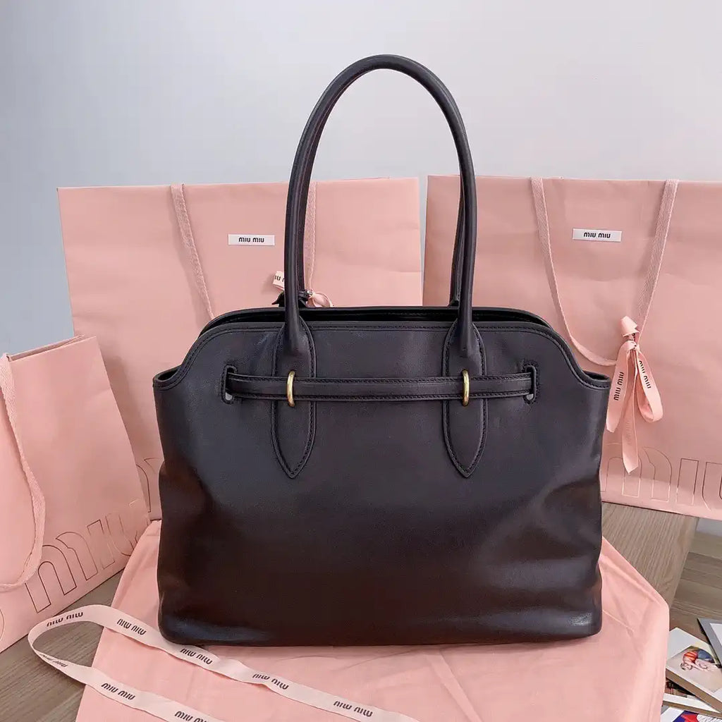 MiuMiu 5BG291 Aventure nappa leather Medium bag Black