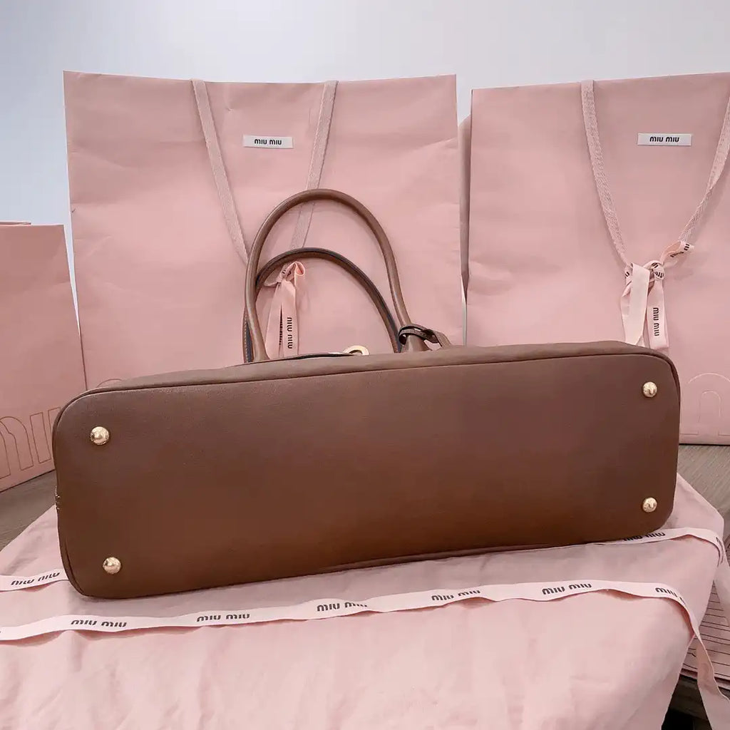 MiuMiu 5BG310 Aventure nappa leather bag Brown