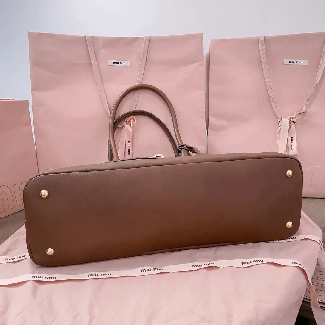 MiuMiu 5BG310 Aventure nappa leather bag Brown