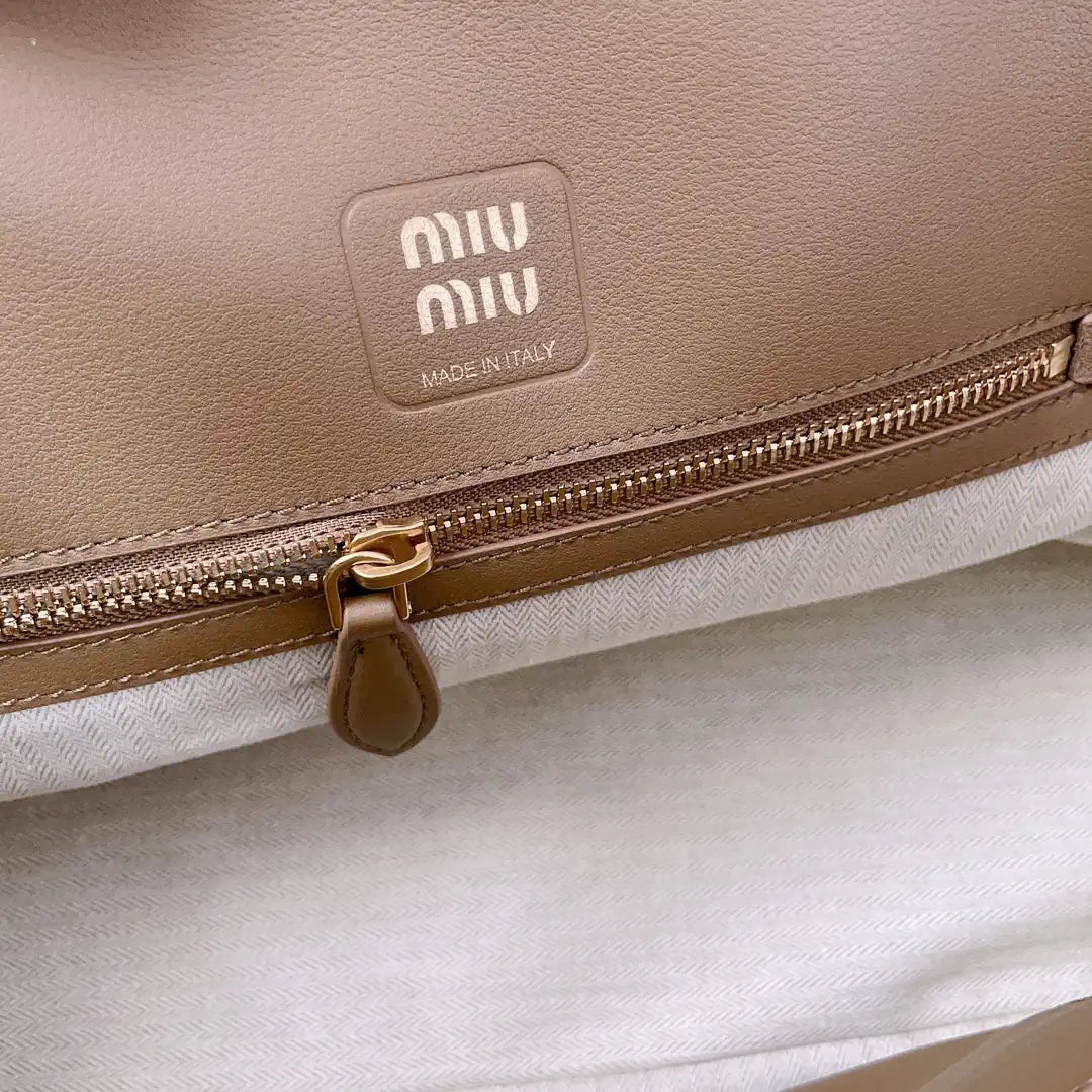 MiuMiu 5BG310 Aventure Suede leather bag Brown