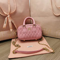 MiuMiu 5BP077 Matelass¨¦ nappa leather top-handle mini-bag Alabaster Pink