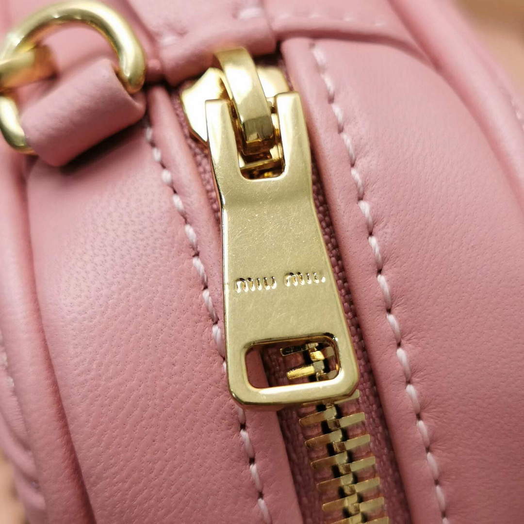 MiuMiu 5BP077 Matelass¨¦ nappa leather top-handle mini-bag Alabaster Pink