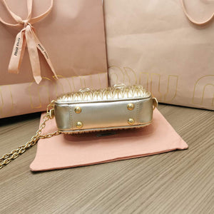 MiuMiu 5BP077 Matelass¨¦ nappa leather top-handle mini-bag Pyrite - Default Title - View 4