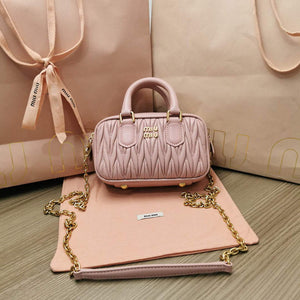 MiuMiu 5BP077 Matelass¨¦ nappa leather top-handle mini-bag light pink - Default Title - View 1
