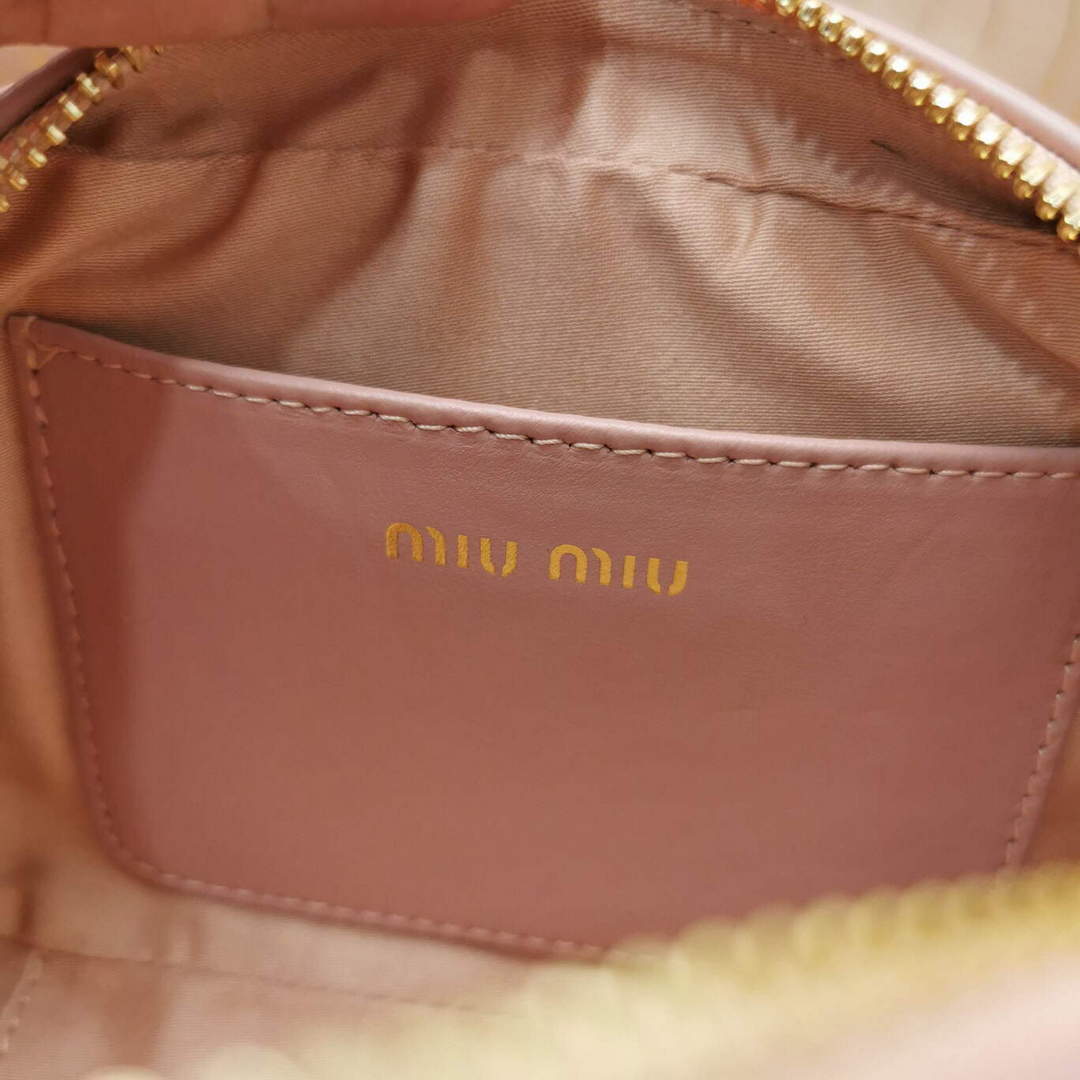 MiuMiu 5BP077 Matelass¨¦ nappa leather top-handle mini-bag light pink
