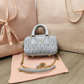 MiuMiu 5BP077 Matelass¨¦ nappa leather top-handle mini-bag Cornflower Blue