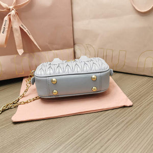 MiuMiu 5BP077 Matelass¨¦ nappa leather top-handle mini-bag Cornflower Blue - Default Title - View 4