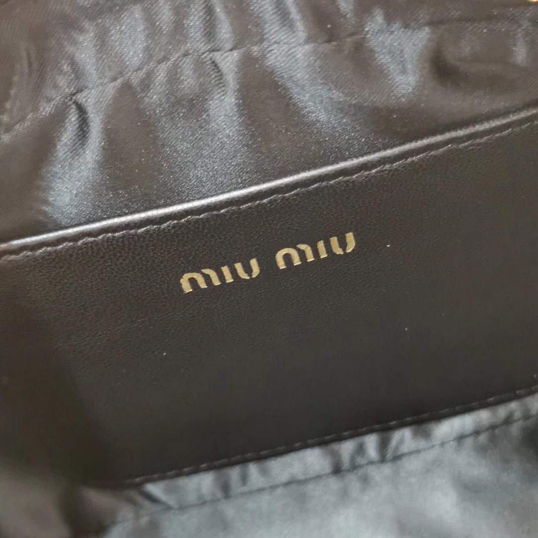 MiuMiu 5BP077 Matelass¨¦ nappa leather top-handle mini-bag Black