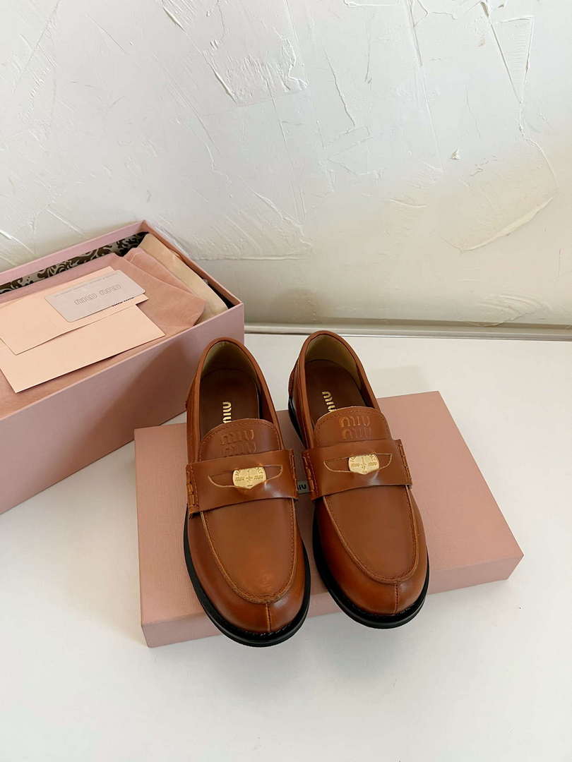 MiuMiu 5D773D Women's Leather loafers Miu8032