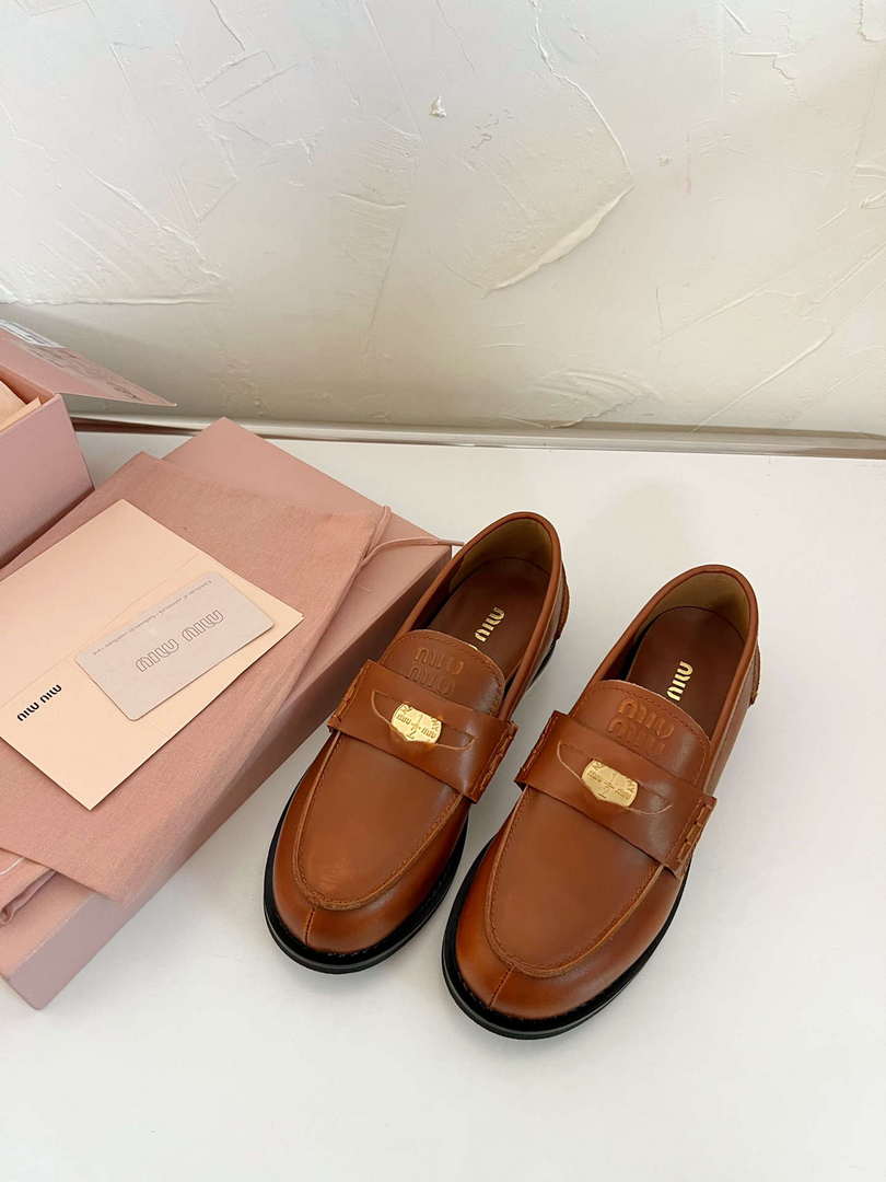 MiuMiu 5D773D Women's Leather loafers Miu8032