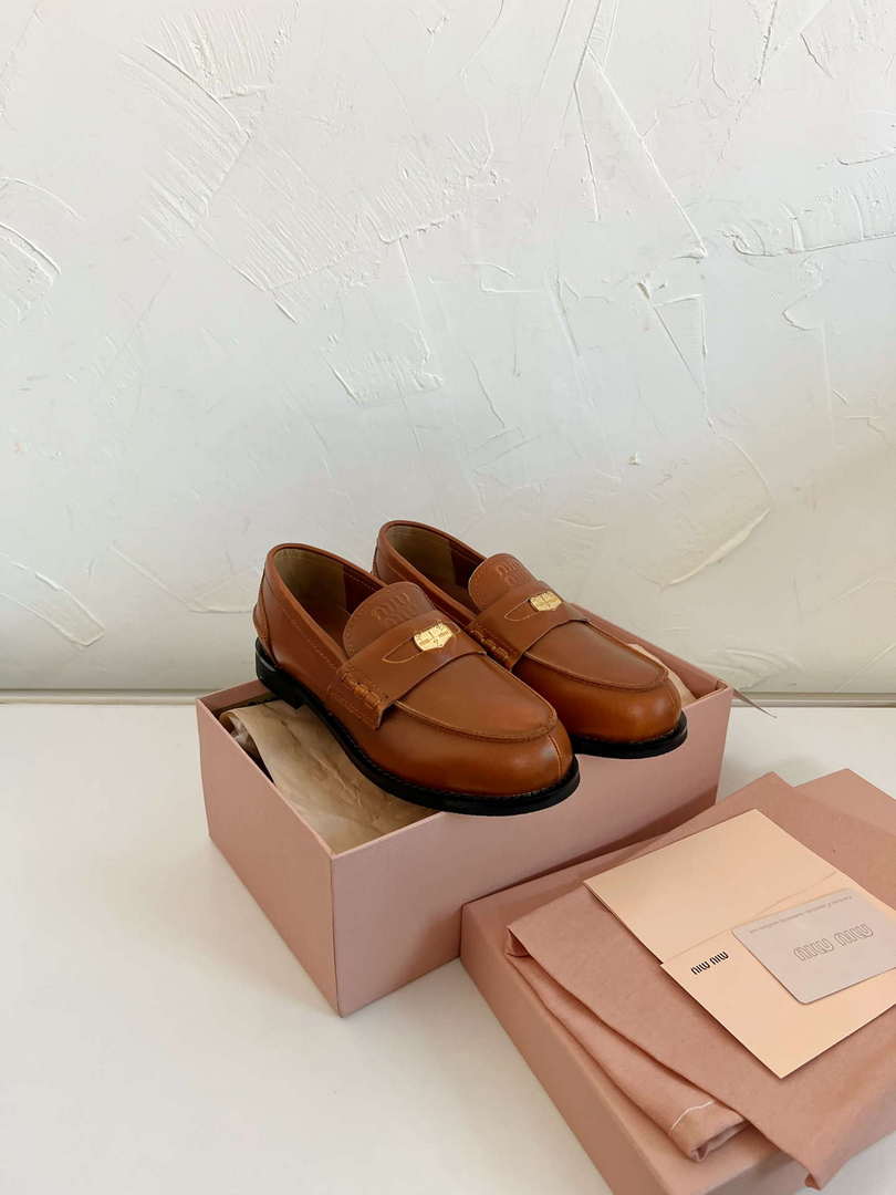 MiuMiu 5D773D Women's Leather loafers Miu8032
