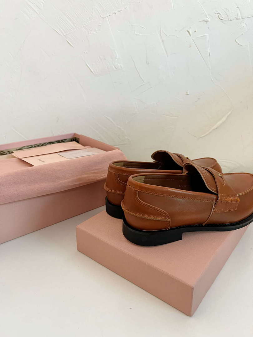 MiuMiu 5D773D Women's Leather loafers Miu8032