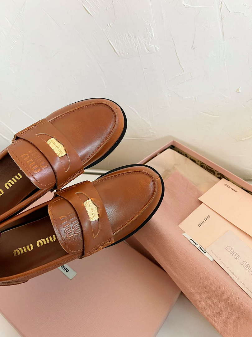 MiuMiu 5D773D Women's Leather loafers Miu8032