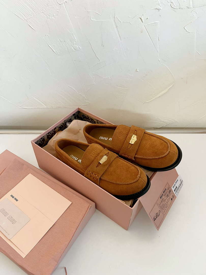 MiuMiu 5D773D Women's Leather loafers Miu8038