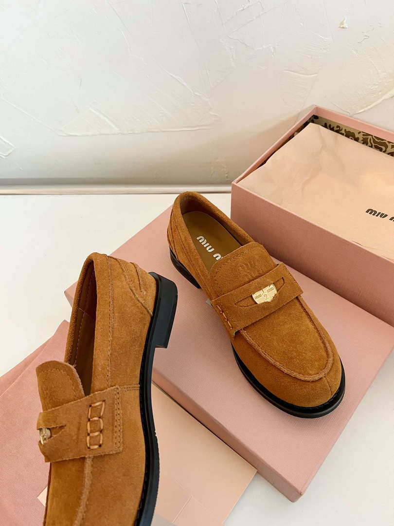 MiuMiu 5D773D Women's Leather loafers Miu8038