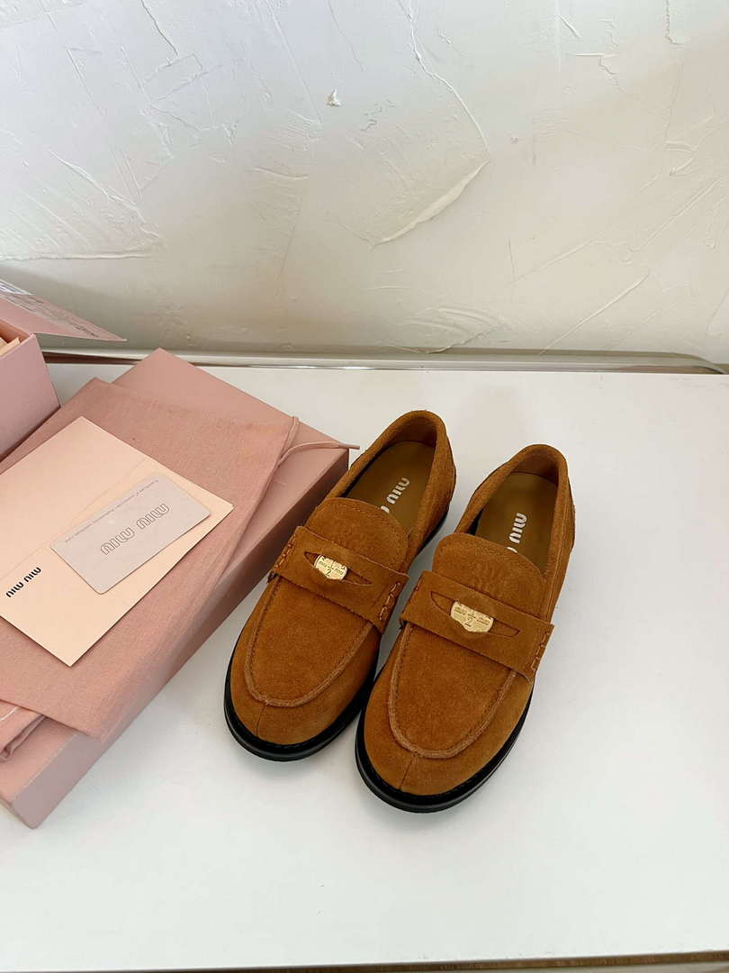 MiuMiu 5D773D Women's Leather loafers Miu8038