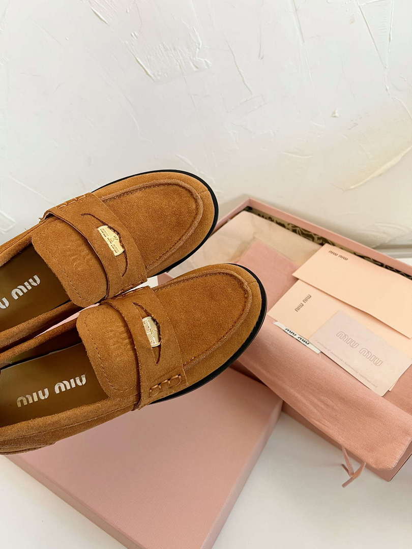 MiuMiu 5D773D Women's Leather loafers Miu8038