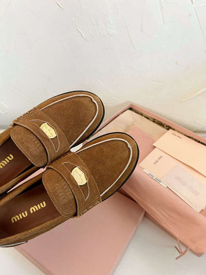 MiuMiu 5D773D Women's Leather loafers Miu8039 - Euro 35=US 4 - View 9