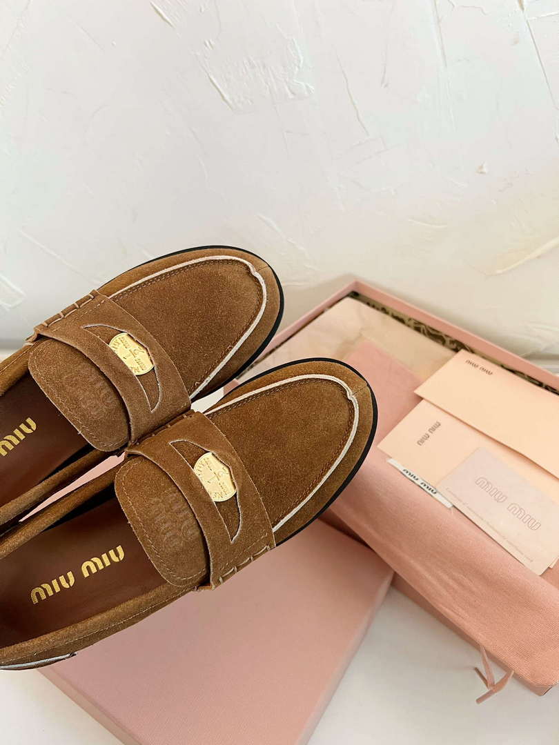 MiuMiu 5D773D Women's Leather loafers Miu8039 - Euro 35=US 4 - View 9