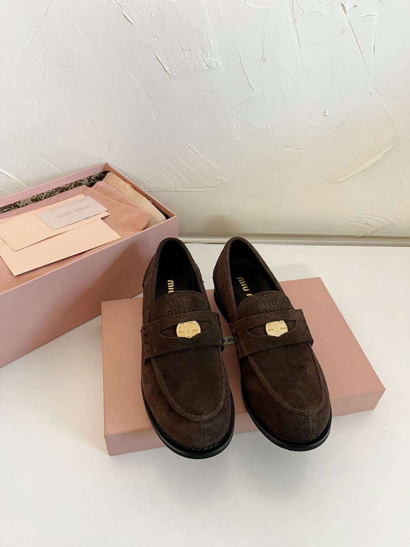 MiuMiu 5D773D Women's Leather loafers Miu8040
