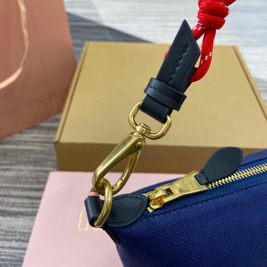 MiuMiu 5NE841 Gabardine Pouch Bag Blue