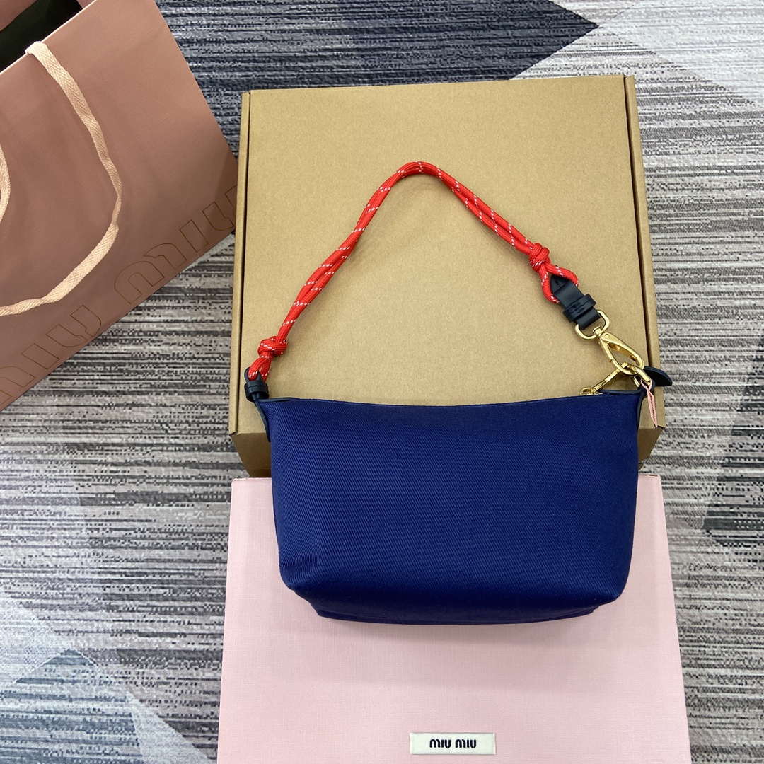 MiuMiu 5NE841 Gabardine Pouch Bag Blue - Default Title - View 2